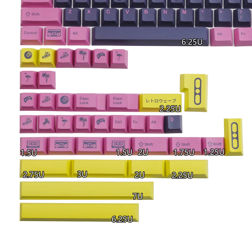 Teclas GMK Retrowave, 140 teclas PBT, teclas Cherry Profile DYE-SUB, teclas GMK personalizadas para teclado mecánico - imagen 2