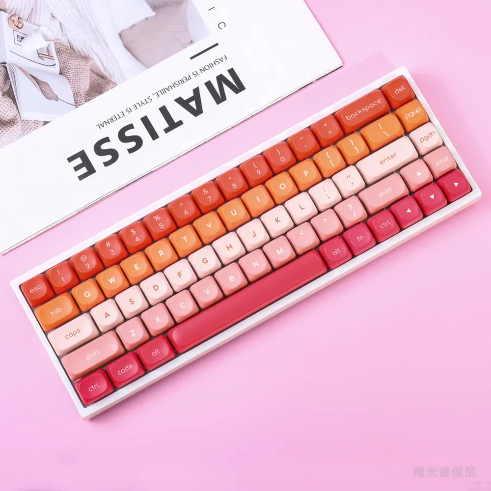 Teclas degradadas simples de 132 teclas, teclas de puesta de sol de primavera para teclados MX Switch, perfil MOA - imagen 2