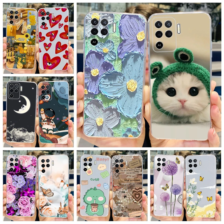 Funda de teléfono para Oppo Reno5 Lite, carcasa bonita pintada, suave y delgada, parachoques, para Oppo Reno5, F, Z, Reno 5F, 5Z, 5 Lite