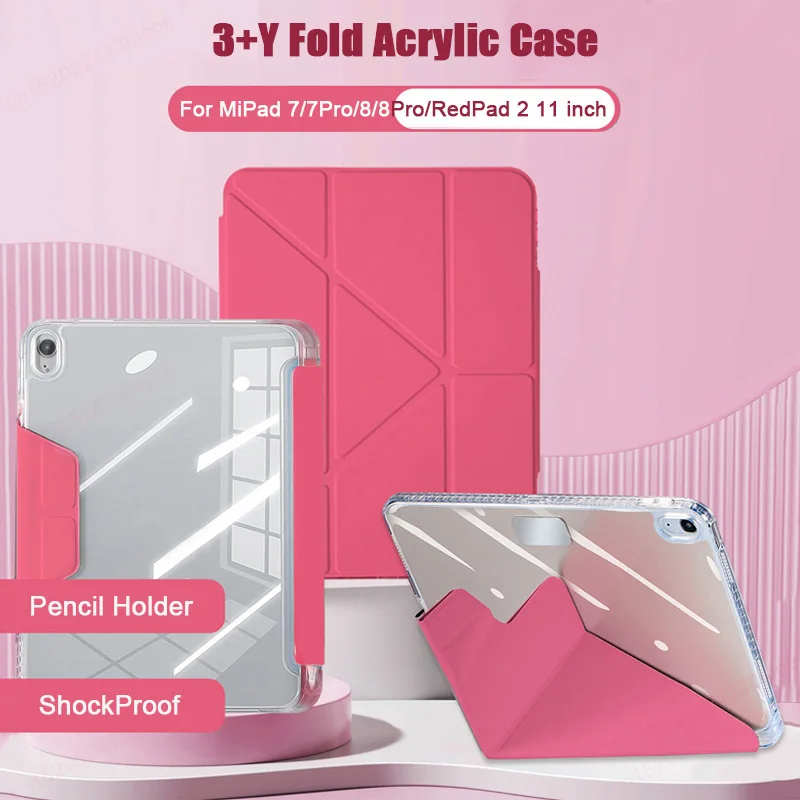 Para Mi Pad funda Xiaomi Pad 8 8Pro 7 7Pro 11,2 pulgadas Funda acrílica para tableta para Redmi Pad 2 11 "2025 Funda para dormir despierto Coque - imagen 2