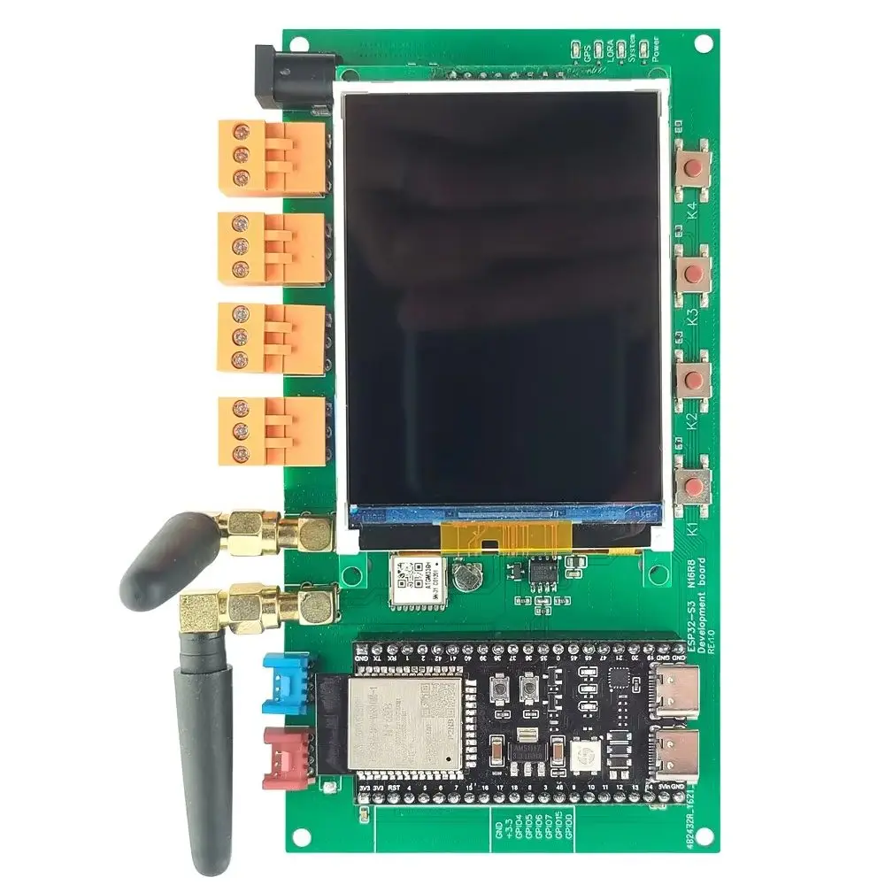 Kit de placa de desarrollo ESP32 S3 con pantalla de 3,2 pulgadas N16R8 BT módulo Wifi inalámbrico LoRa SX1276 ubicación GPS ATGM336H 4 relés