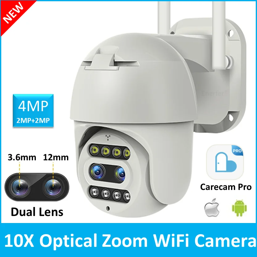 2022 New Arrival 10X Zoom Carecam Pro Dual Lens Night Vision Outdoor Wireless Security WiFi CCTV PTZ IP Camera - imagen 2