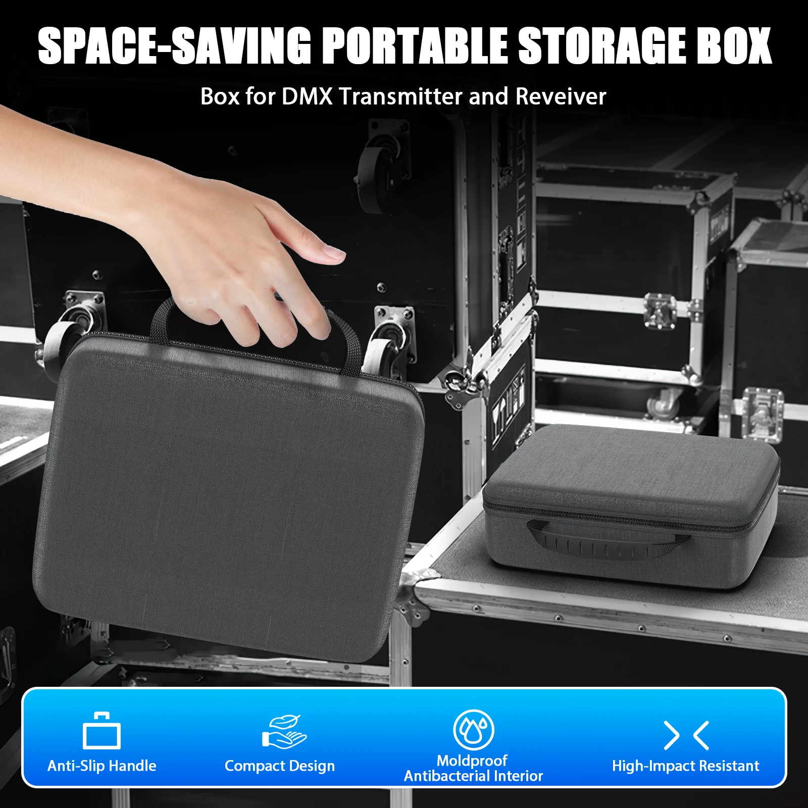 U'King 3 uds receptor de batería incorporado y transmisor de consola inalámbrico DMX512 y caja de embalaje Control de iluminación de escenario para fiesta KTV Bar - imagen 3