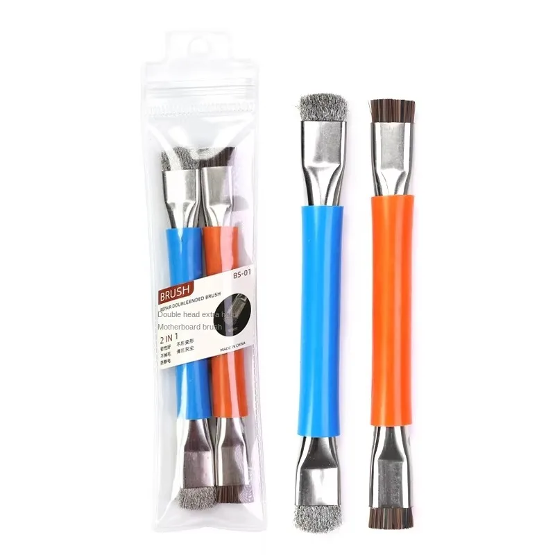 BS-01 2 uds placa base IC cepillo de limpieza de eliminación de pegamento para teléfono móvil PC placa base IC herramienta de reparación de PCB de pulido de estaño - imagen 2