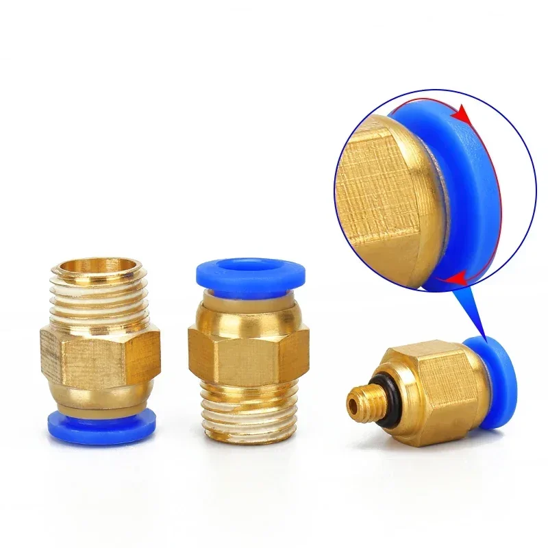 100 Uds accesorios neumáticos conectores de manguera PC 4mm 6mm 8mm 10mm rosca macho PT 1/4 1/8 1/2 piezas neumáticas de ajuste de liberación rápida - imagen 4