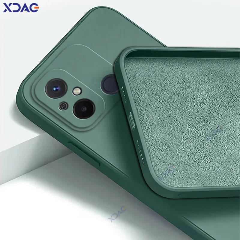 Funda de lujo de doble capa para teléfonos móviles Xiaomi POCO C55, protección de cámara POCOC55, armadura de silicona líquida cuadrada suave a la moda - imagen 3