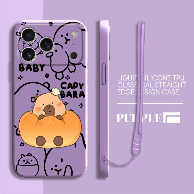 Funda de pan de pareja de dibujos animados para Apple iPhone 11 12 13 Pro Max 16 14 15 Plus XR XS 7 8 16e 17 Air Soft Cover - imagen 4