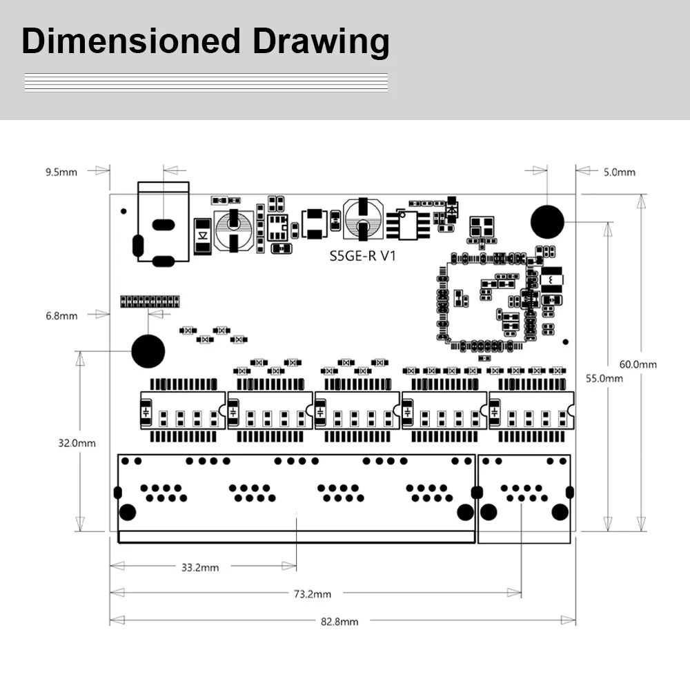 Conmutador de red Gigabit de 5 puertos, placa PCBA, concentrador de red con puerto de monitoreo, expansor de puerto de red PCBA, compatible con fuente de alimentación de 5-12V - imagen 2