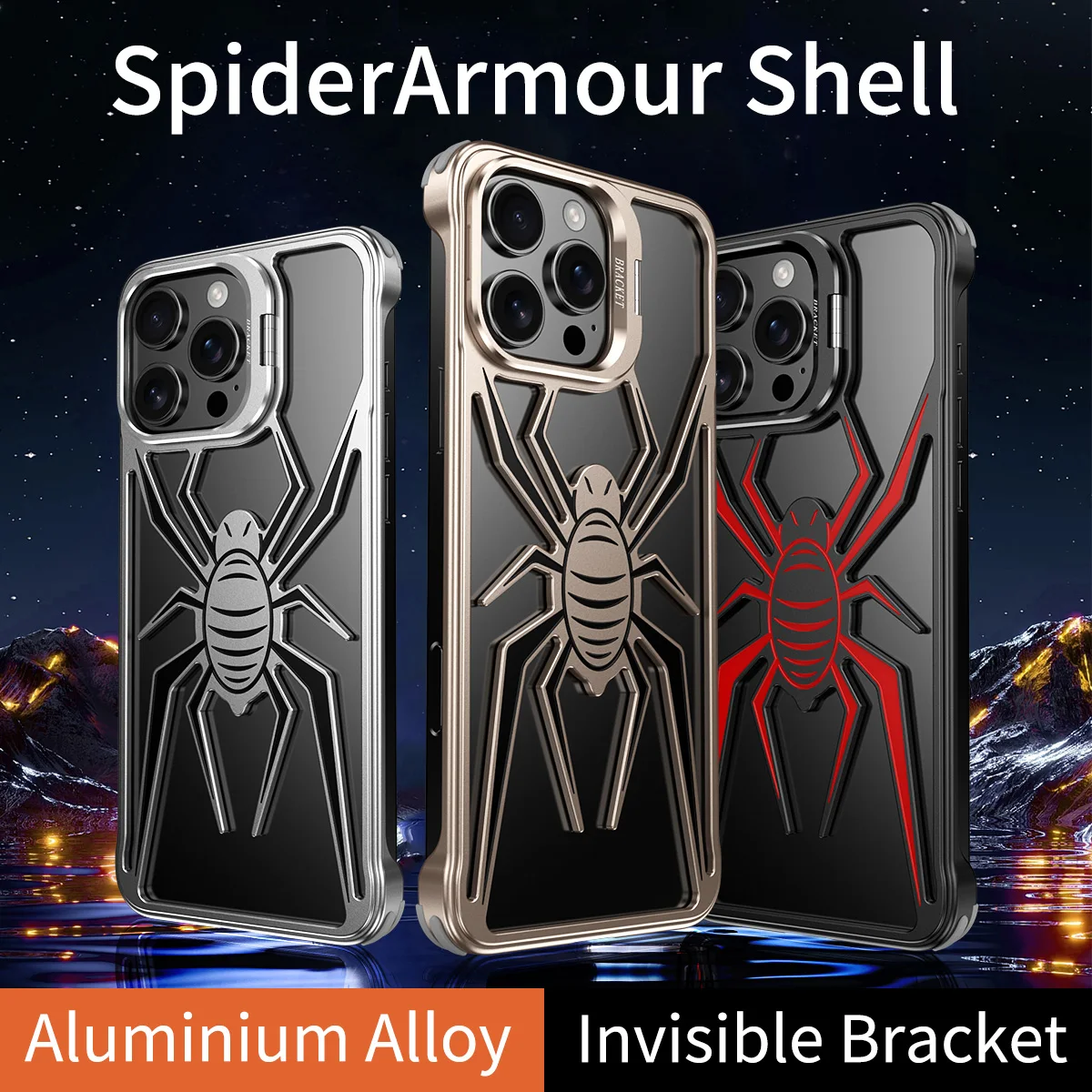 Funda de teléfono sin marco de aleación de aluminio de aviación para iPhone 16 15 14 13 Pro Max soporte de lente disipación de calor de Metal cubierta a prueba de golpes - imagen 3