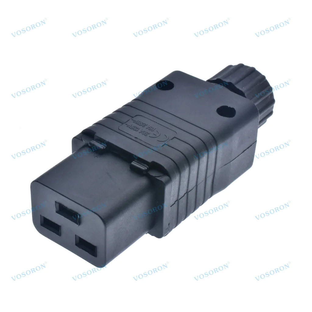 Enchufe recable IEC 320 16A 250V codo de 90 grados IEC320 C20 conector de alimentación DIY, conectar C19 hembra C20 macho enchufe adaptador de CA - imagen 4