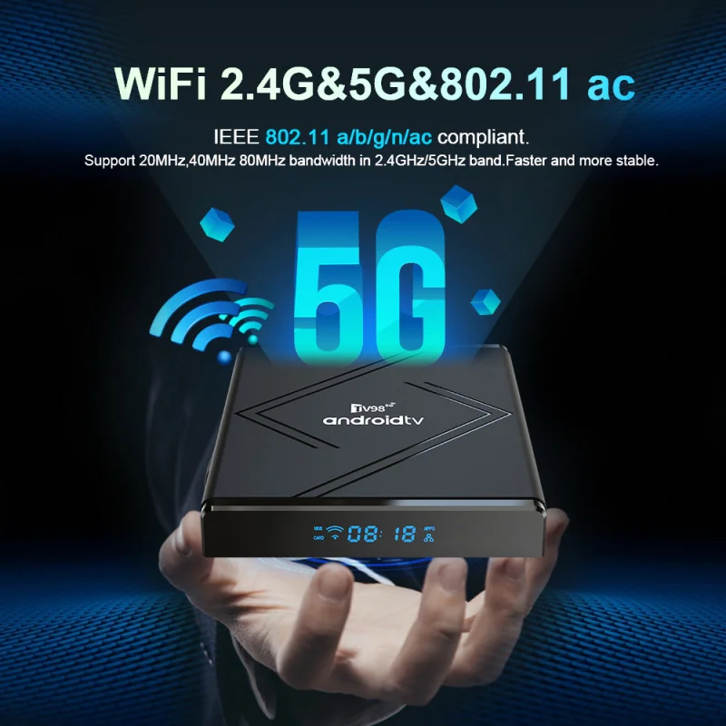 TV98 ATV Pro Plus TV Box Android 14 BT5.0 Reproductor multimedia Allwinner H313 Control remoto por voz 4G 5G Wifi dual6 HD 8K 4K decodificador iptv - imagen 4