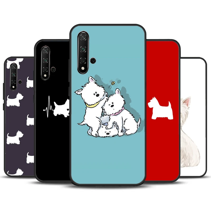 West Highland Terrier Westie funda para Huawei P30 Pro P20 P40 Lite Nova 9 10 SE 11 3i 7i 8i 11i Y91 Y60 Y70 Y61 Y90