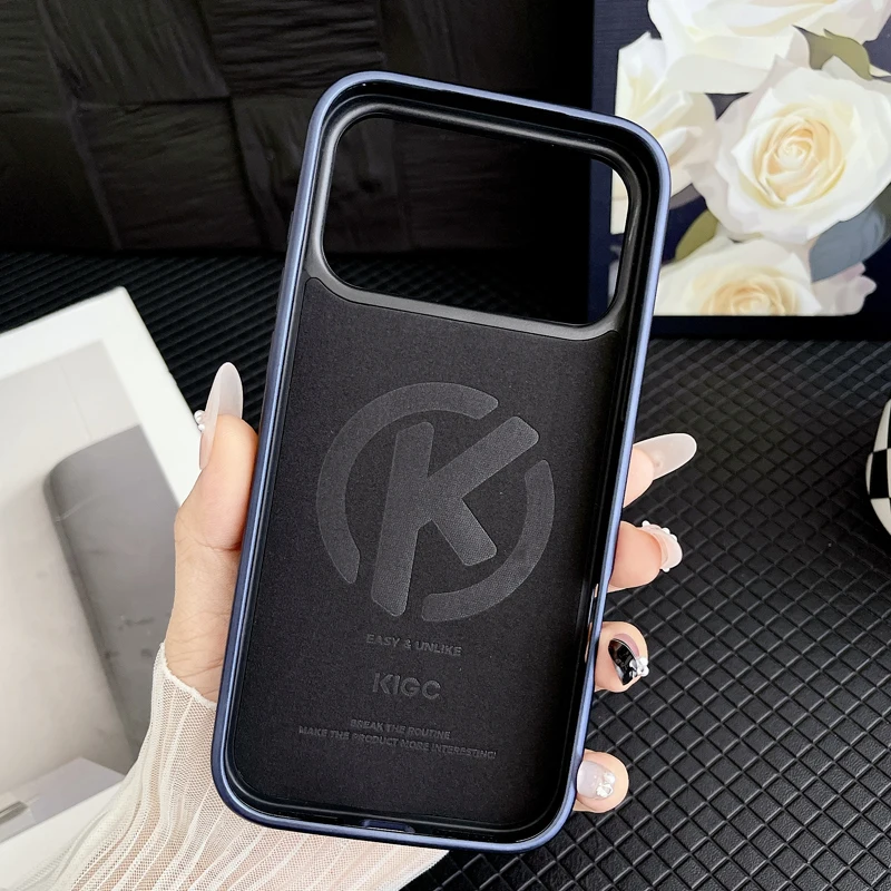 Para iPhone 17 Pro Max funda KIGC delicada piel de cuero PU PC TPU protección de lente cubierta de teléfono para iPhone 17 Pro - imagen 3