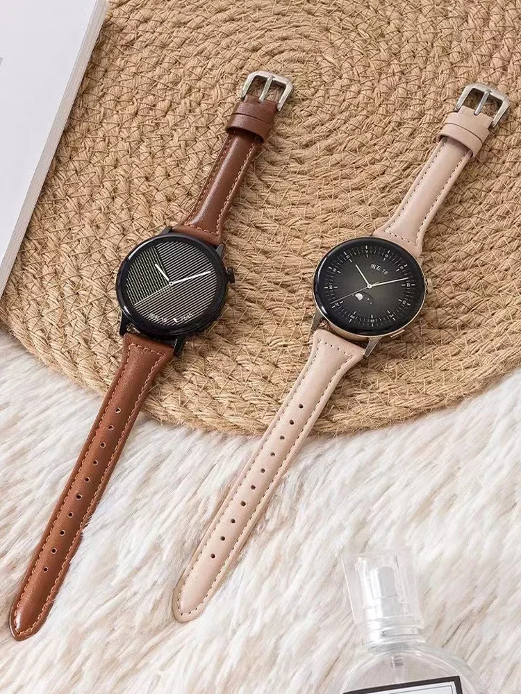 Correa para Samsung Galaxy watch 7/6/5/pro/4 Classic/active 2, pulsera de cuero delgada para Huawei watch GT 4-2-2e-3-3 pro, 20mm, 22mm - imagen 2