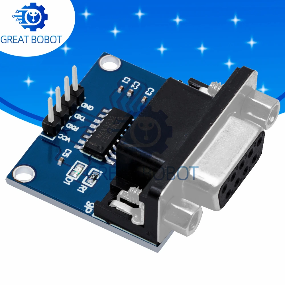 1 Uds MAX3232 RS232 a TTL módulo convertidor de puerto serie con conector DB9 MAX232