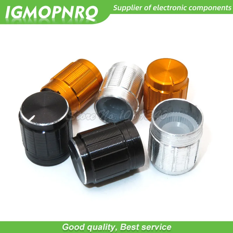 Potenciómetro de aleación de aluminio, 10 piezas, 13x17mm, 15x17mm, 13x17, 15x17, interruptor de rotación, perilla de control de volumen, color negro, plateado y dorado - imagen 2