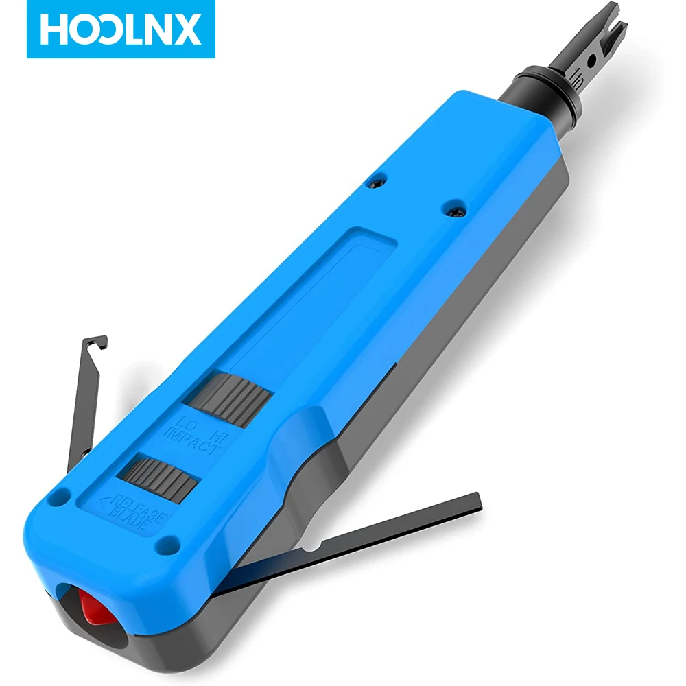 Hoolnx Impact 110-herramienta de perforación con gancho de Cable, almacenamiento de cuchillas agrandadas para 110/66 cuchillas, herramientas de inserción de terminales RJ45