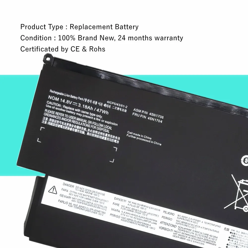 45N1706 batería del ordenador portátil para Lenovo ThinkPad S1 Yoga 12 20DL 20CD 45N1707 45N1704 45N1705 - imagen 5