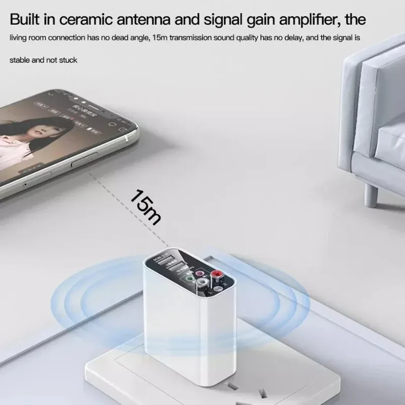 Receptor y transmisor 2 en 1 Bluetooth 5,0, adaptador de Audio inalámbrico estéreo, reproducción de disco, carga rápida para auriculares, TV, Control por aplicación IR - imagen 3