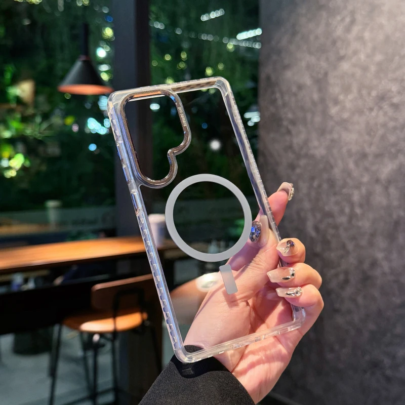 Magsafe-funda de teléfono con plano posterior, círculo de Color sólido con carga inalámbrica magnética, HD, para Samsung S25 Ultra S23 S22 S24 Ultra Plus - imagen 4