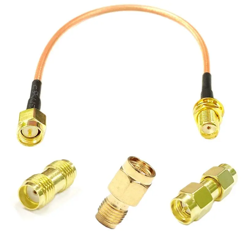Kit de adaptador coaxial RF SMA macho a hembra, Cable RG316 de 3 pies, 1m + 3 piezas, para antena WIFI GSM 3G 4G, nuevo