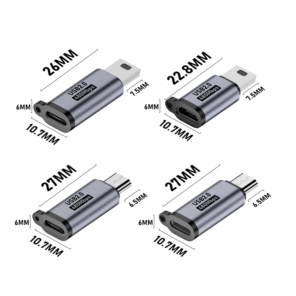 Adaptador de TYPE-C Micro USB Mini adaptador USB iluminación hembra a Micro Usb macho convertidor para teléfono tableta adaptador de carga de cámara - imagen 5
