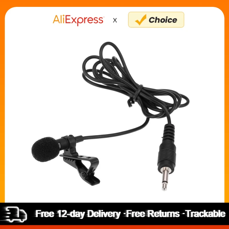 Micrófono Mono de Metal con Clip de corbata Lavalier de súper solapa de 3,5mm con Clip de cuello para micrófono de altavoz Lound con función antiruido