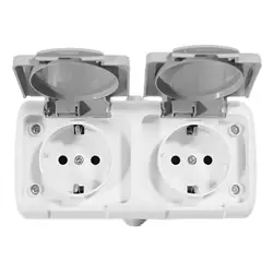 Toma de corriente Schuko IP54 2P+E - Superficie 2G