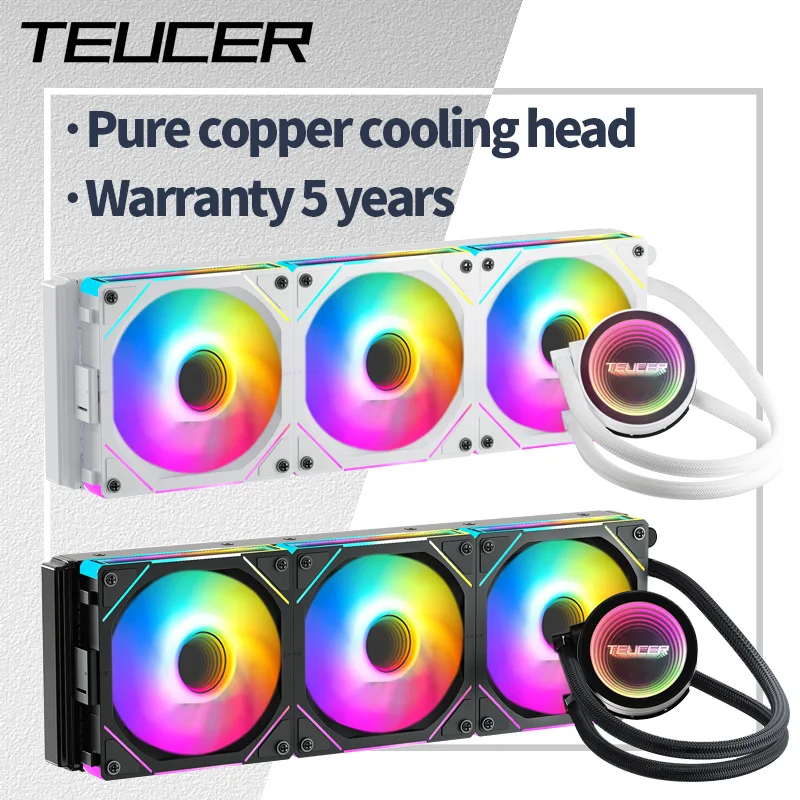 Teucer 240 360 refrigeración por agua CPU enfriador ARGB ventilador disipador de calor líquido radiador integrado para Intel LGA 1700/1200/1150 2011 AM4 AM5