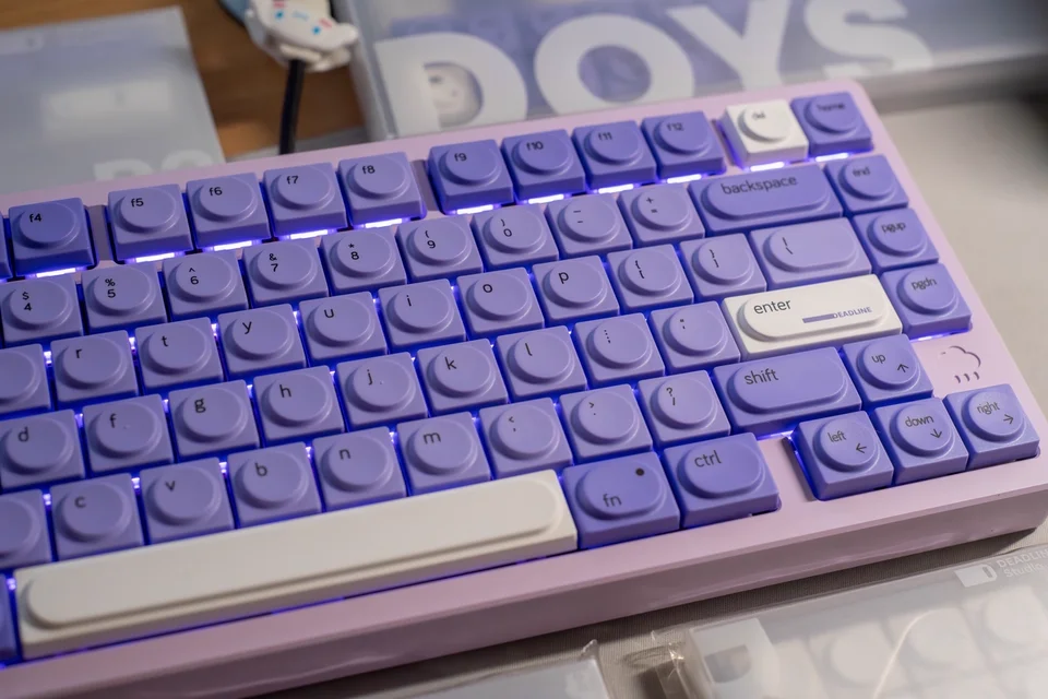 Doys Milkit.taro Keycap Set Púrpura Blanco Numpad Doys Key Caps Teclado mecánico Punto de personalidad Artisan Gaming Keyboard Caps - imagen 5