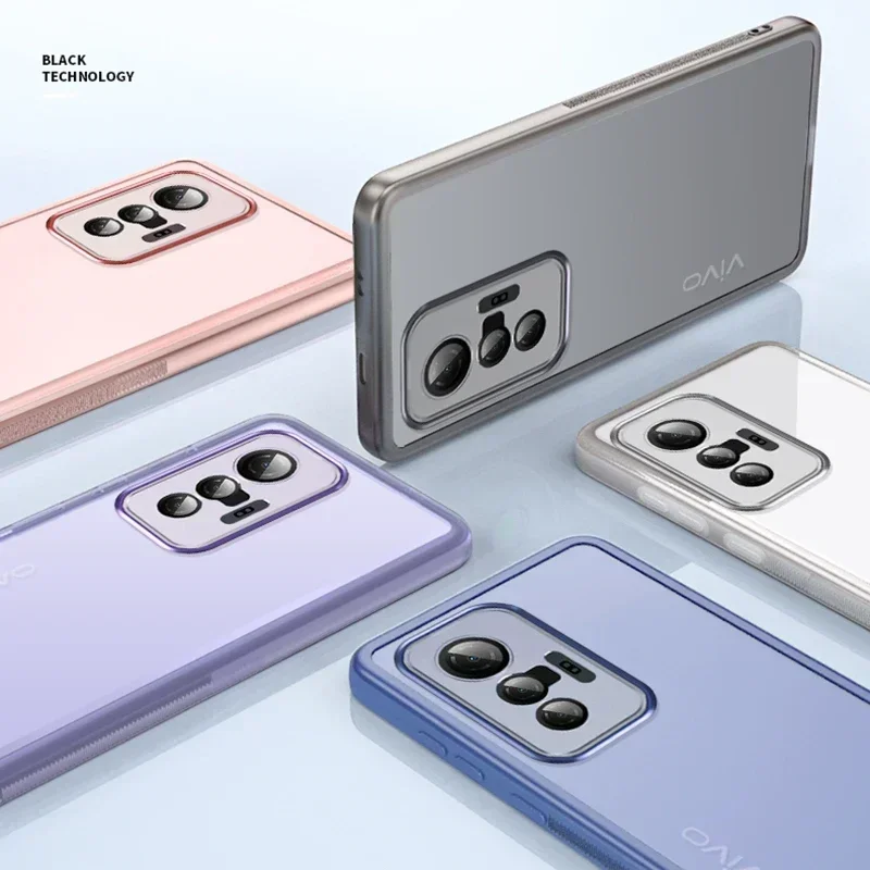 Funda de teléfono con película de lente de lujo para VIVO X70 X70T Pro 5G 360, funda protectora trasera para cámara VIVOX70 VIVOX70Pro, bolsa de silicona suave para niñas - imagen 3