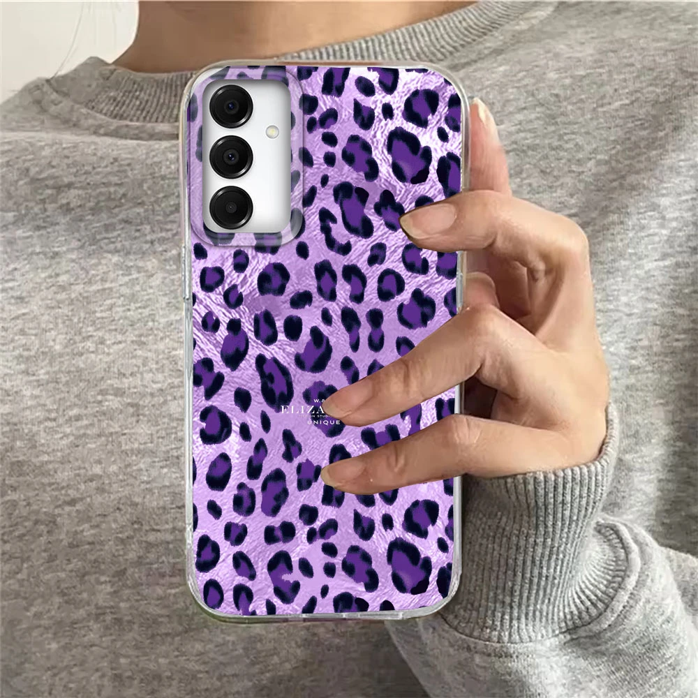 Funda de teléfono con estampado de leopardo púrpura para Samsung Galaxy A55 A07 A17 A56 A36 A26 A16 A53 A06 A14 A24 A34 A54 A15 A12 - imagen 5