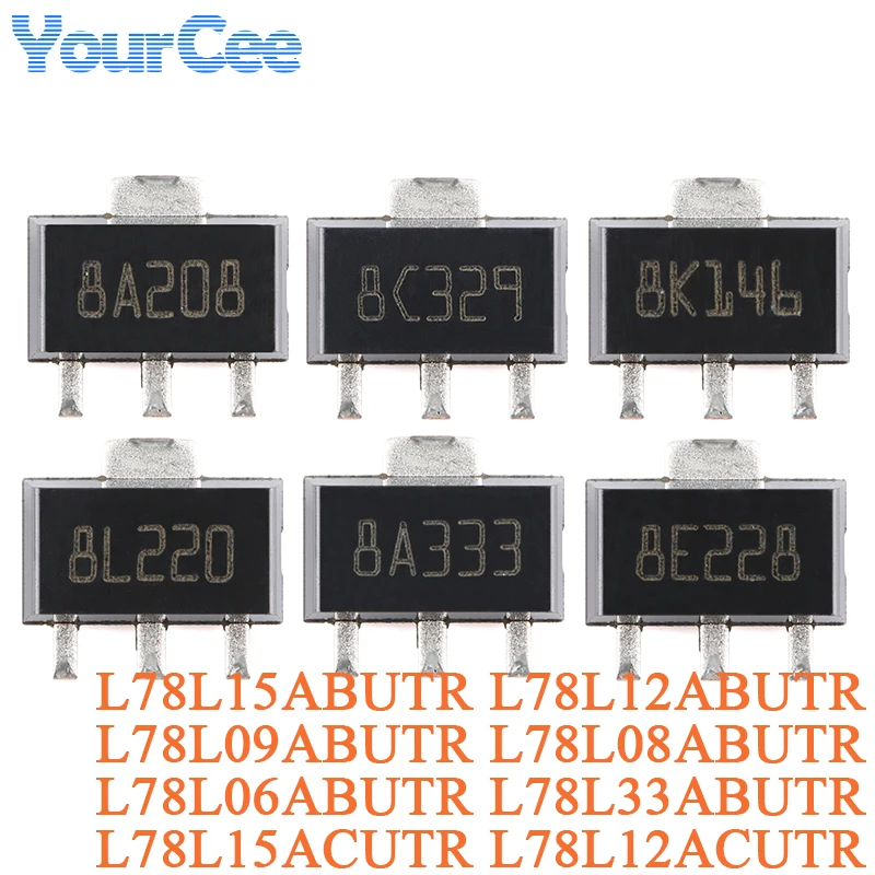 10 Uds L78L08ABUTR L78L06ABUTR L78L15ABUTR L78L12ABUTR L78L09ABUTR L78L33ABUTR L78L15ACUTR L78L12ACUTR L78L10ACUTR L78L05ACUTR