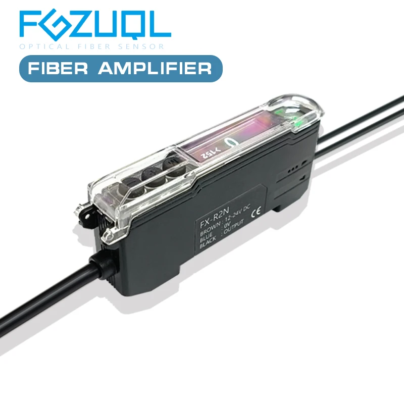 FX-R2N Sensor amplificador de fibra óptica interruptor fotoeléctrico óptico transparente NO NC ajustable alta sensibilidad 12-24VDC