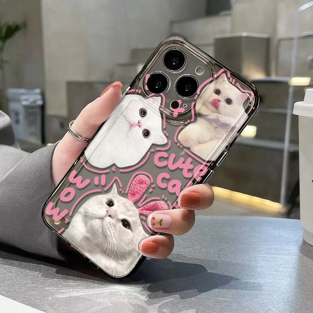 Funda de teléfono pintada con gato de silicona para iPhone 17 16 Pro Max 11 13 14 15 12 XR X Xs 7 8 Plus SE Air 17promax Funda a prueba de golpes - imagen 4