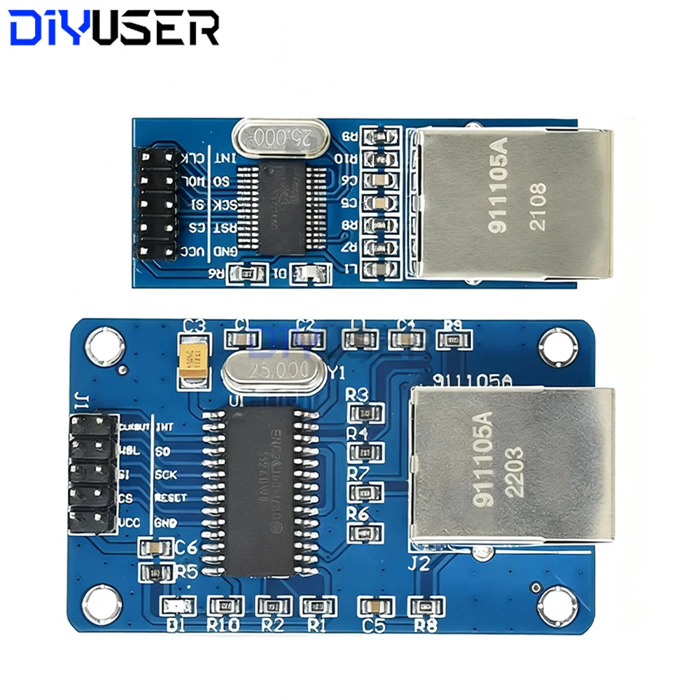 Módulo de red Ethernet ENC28J60 con interfaz SPI, PHY 10Base-T, 3,3 V para proyectos IoT Arduino PIC STM32 DIY