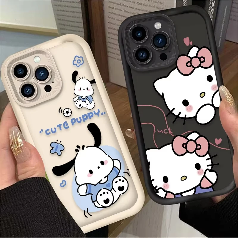 Funda de teléfono bonita Pochacco Hello Kitty para iPhone 16e 16 15 14 13 12 11 Pro Max XS Max XR 7 8 Plus, funda trasera de silicona a prueba de golpes - imagen 2
