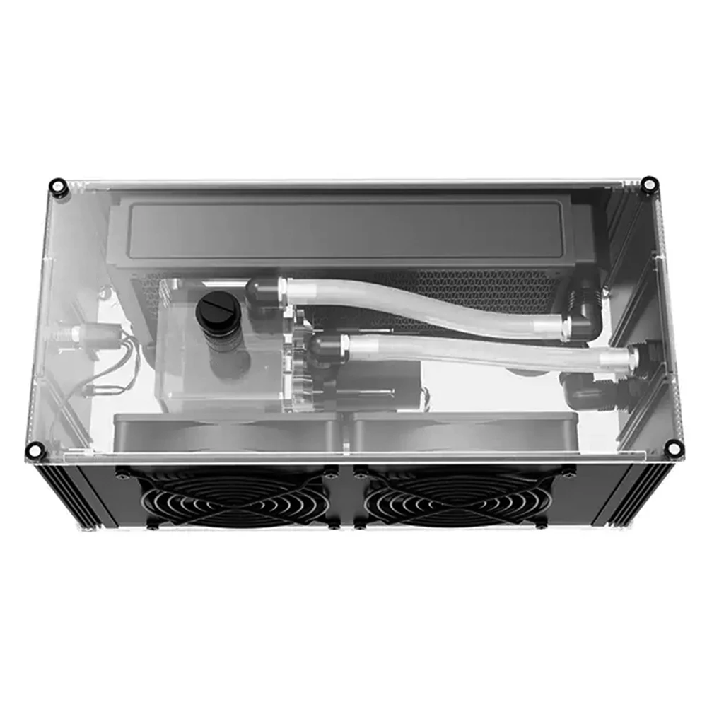 FREEZEMOD-sistema de refrigeración por agua para portátil, radiador de cobre/aluminio de doble capa de 45mm de espesor con BOX-24YT RGB sin fuente de alimentación - imagen 3