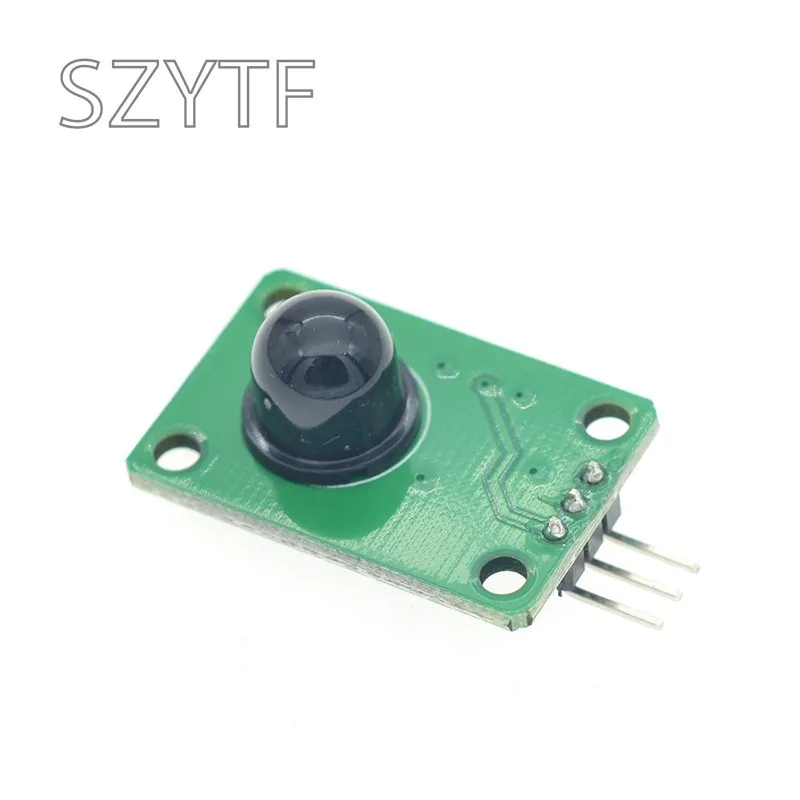 Detector infrarrojo piroeléctrico de elemento sensor PIR D203S con lente Fresnel negra 011050, para detección de movimiento, control de iluminación