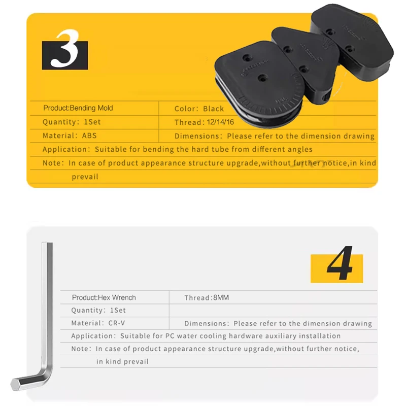 Kit de procesamiento doblador de tubos de refrigeración por agua Freezemod para OD12/OD14/OD16mm PETG/PMMA/tubería de metal, kit 5 en 1 - imagen 3