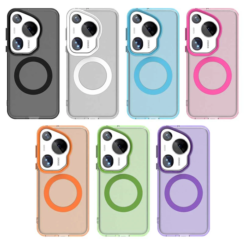 Para Funda Huawei Pura 70 Ultra Funda Huawei Pura 70 Ultra Capa anular magnética carga inalámbrica mate transparente Funda Pura 70 Ultra - imagen 3