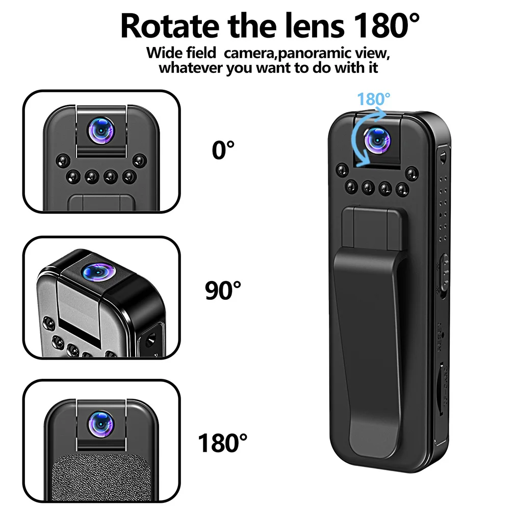 Grabadora de vídeo Digital portátil 1080P HD Mini cámara grabadora para deporte BodyCam visión nocturna infrarroja videocámara de policía al por mayor - imagen 5
