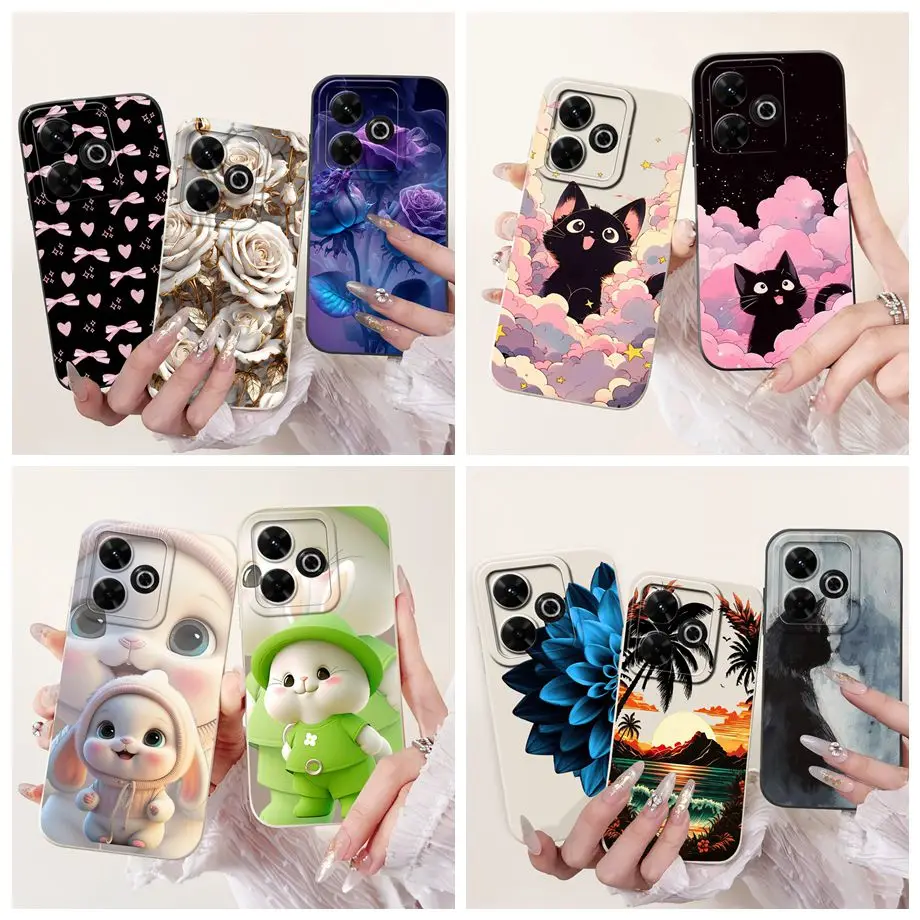 Para Xiaomi Redmi 13 13X 4G funda bonita de dibujos animados de lujo cubierta pintada suave TPU funda de teléfono para Xiaomi Redmi 13X Redmi13 X Fundas bolsas