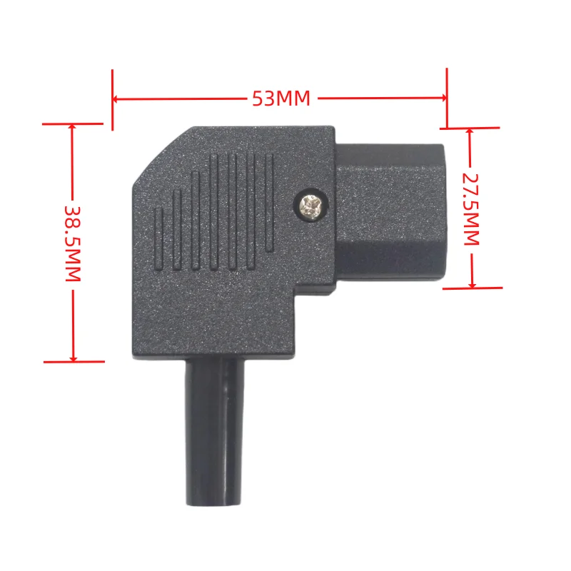 Enchufe de alimentación C13/C14, conector de Cable de alimentación/Cable hembra IEC 320 C13 con ángulo de 90 grados, AC 10A / 250V - imagen 4