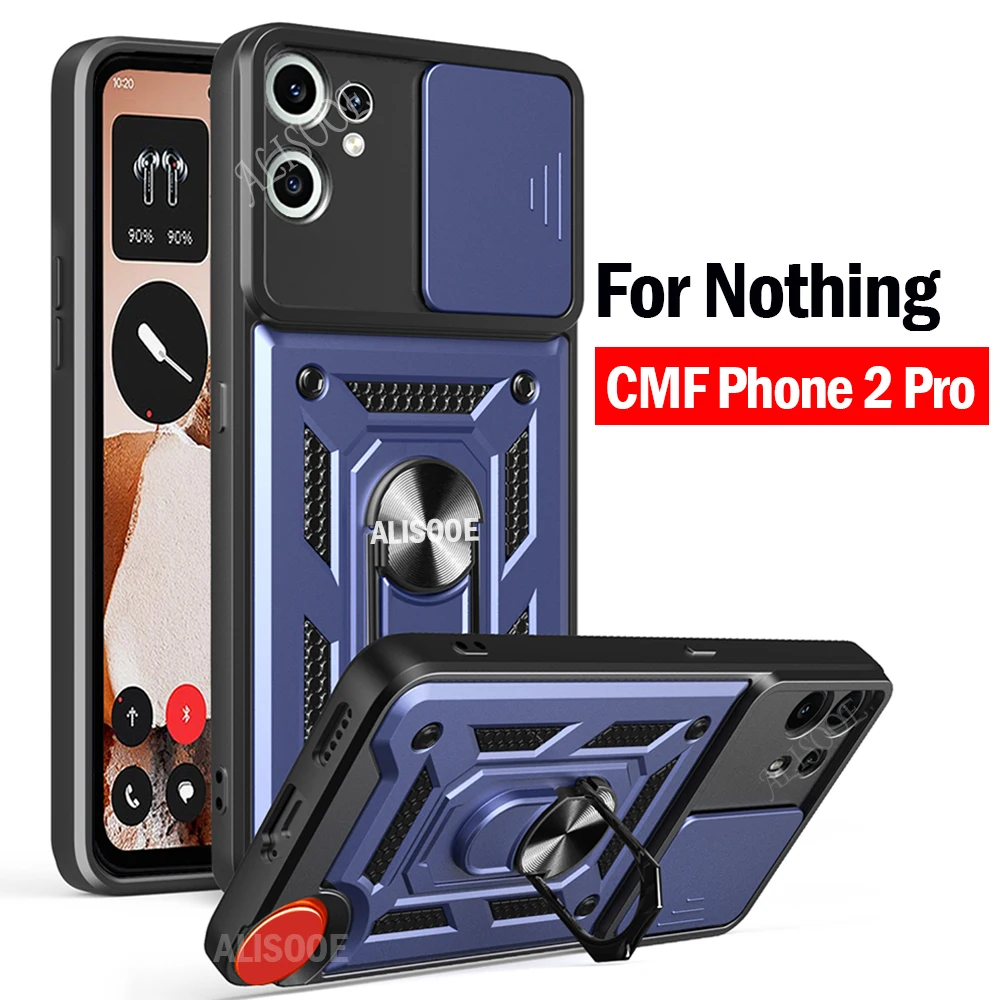 Soporte de armadura Funda para nada CMF teléfono 1/CMF teléfono 2 Pro Funda deslizante Cámara anillo de protección soporte a prueba de golpes contraportada Capa - imagen 2