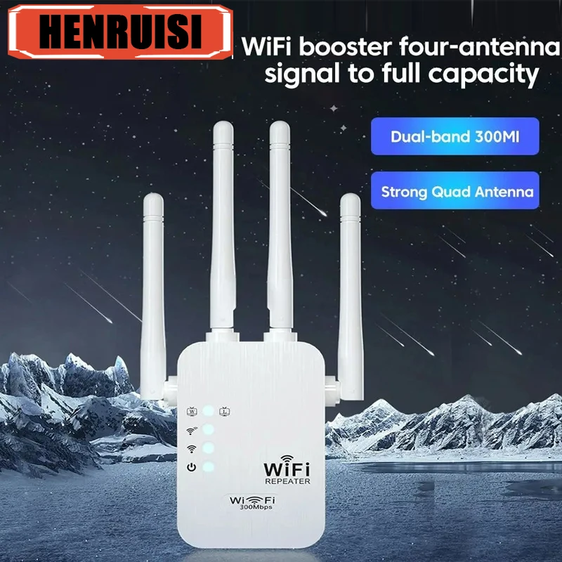 Amplificador WiFi de 300Mbps, repetidor WiFi inalámbrico 5G, extensor de señal Wifi, amplificador de red de largo alcance para amplificador de señal de oficina y hogar