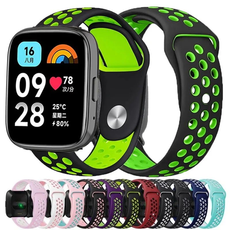 Correa de silicona colorida con ventilación de 22MM para Redmi Watch 3 Lite/3, pulsera activa para Redmi Watch 5 Lite/5, correa de muñeca activa - imagen 2