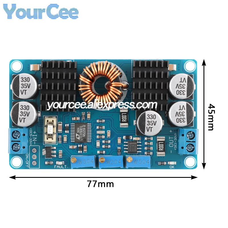 LTC3780 DC-DC regulador reductor automático Boost Buck Board 5-32V a 1V-30V 10A módulo de fuente de alimentación de carga - imagen 2