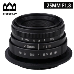 Objetivo Gran Angular 25mm F1.8 Mount C para Cámaras Sin Espejo
