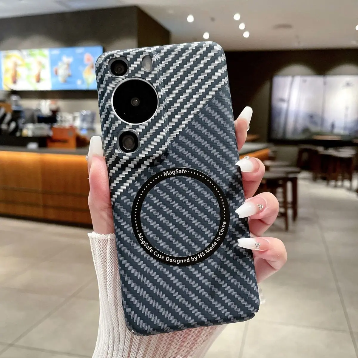 Funda protectora trasera delgada magnética de fibra de carbono dura para Huawei Honor 90, 80, 70 Pro - imagen 5